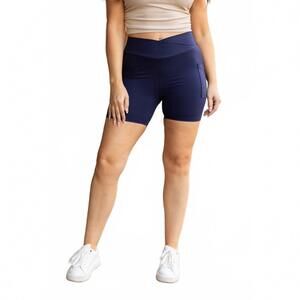 NEW JULIA ROSE abby crossover biker shorts in navy